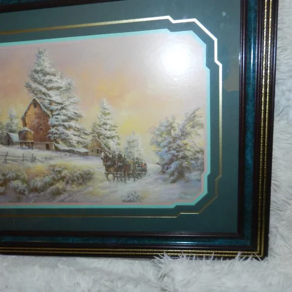 Lee Parkinson Winter Wonderland Horse Drawn Sleigh Framed Print Home Interiors🆕